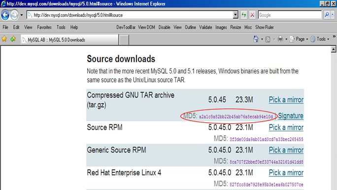 MySQL Download Page